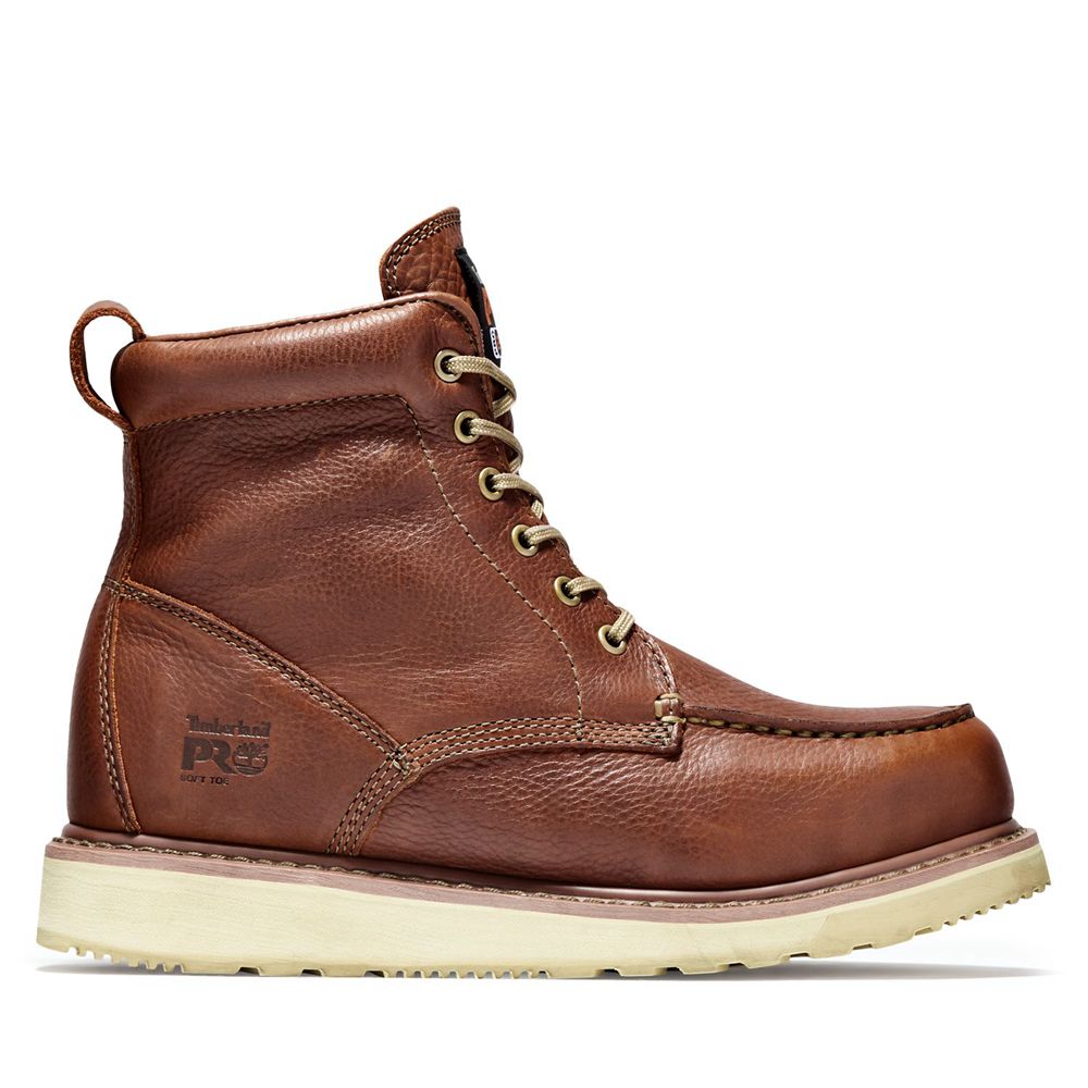 Botas Pro Timberland Hombre Pro 6\" Soft Toe Wedge Marrones - Chile HQC-459172